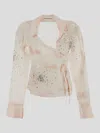 Des_phemmes Crystal Tie Dye Shirt Long Wrap In Multi