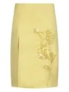 Des_phemmes Side-slit Sequin-embellished Midi Skirt In Yellow