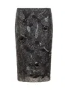 Des_phemmes Skirt With Floral Pattern In Black