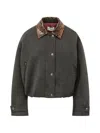 Des_phemmes Snake-effect Collar Bomber Jacket In Green