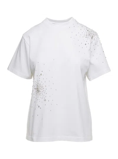 Des_phemmes Splash Embroidery T Shirt In White