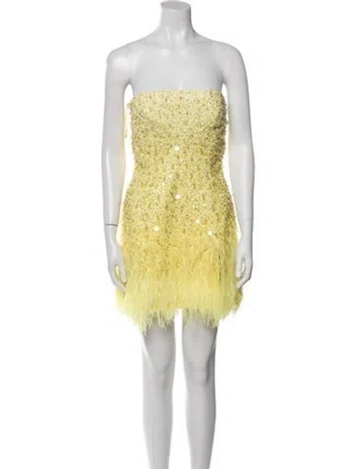 Pre-owned Des_phemmes Strapless Mini Dress In Yellow