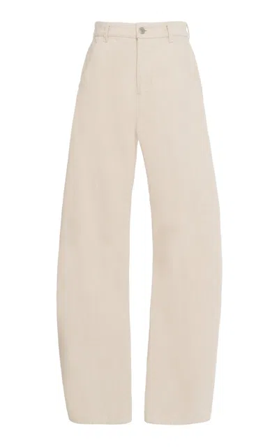 Des_phemmes Stretchy Mid-rise Barrel-leg Jeans In Neutral