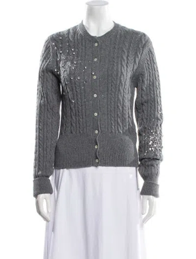 Pre-owned Des_phemmes Striped Crew Neck Sweater In Gray