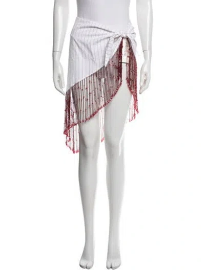 Pre-owned Des_phemmes Striped Mini Skirt In White
