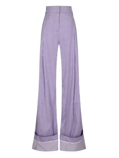 Des_phemmes Striped Trousers In Purple