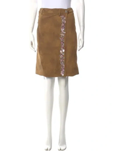 Pre-owned Des_phemmes Suede Knee-length Skirt In Brown