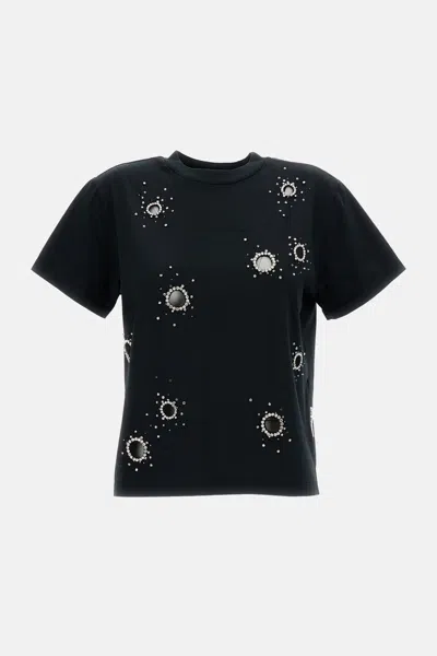 Des_phemmes T-shirt With Applications In Black