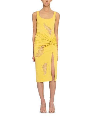 Des_phemmes Tank Top Midi Dress In Yellow