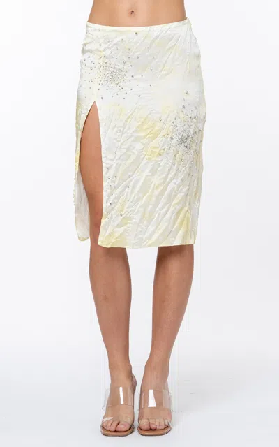 Shop Des_phemmes Tie-dye Splash Mini Skirt In Yellow