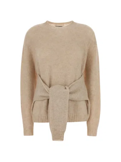 Des_phemmes Des Phemmes Beige Stretch Nylon Blend Sweater In Neutral