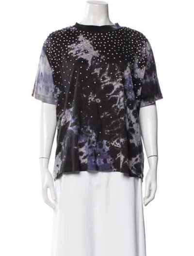 Pre-owned Des_phemmes Tie-dye Print Crew Neck T-shirt In Purple