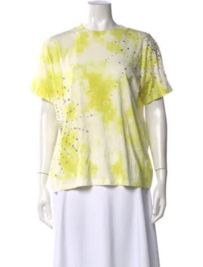 Pre-owned Des_phemmes Tie-dye Print Crew Neck T-shirt In Yellow