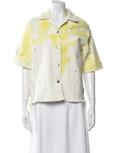 Pre-owned Des_phemmes Tie-dye Print Jacket In Yellow