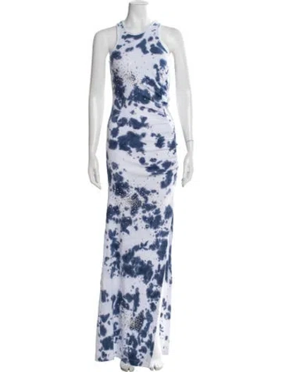 Pre-owned Des_phemmes Tie-dye Print Long Dress W/ Tags In Blue