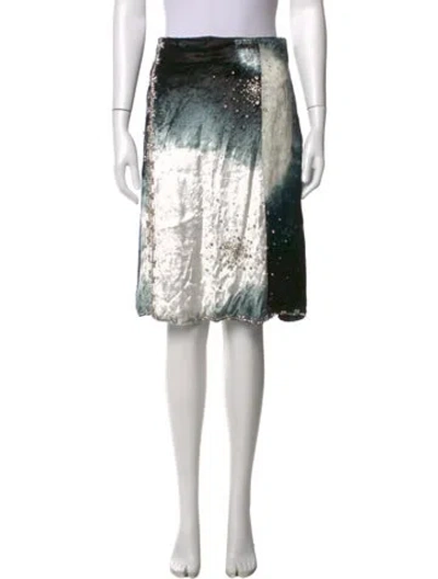 Pre-owned Des_phemmes Tie-dye Print Midi Length Skirt In White