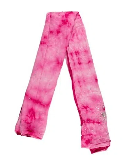 Pre-owned Des_phemmes Tie-dye Print Scarf In Pink