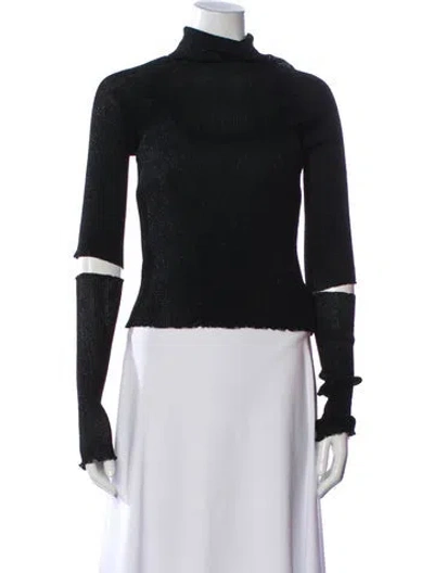 Pre-owned Des_phemmes Turtleneck Long Sleeve Top In Black