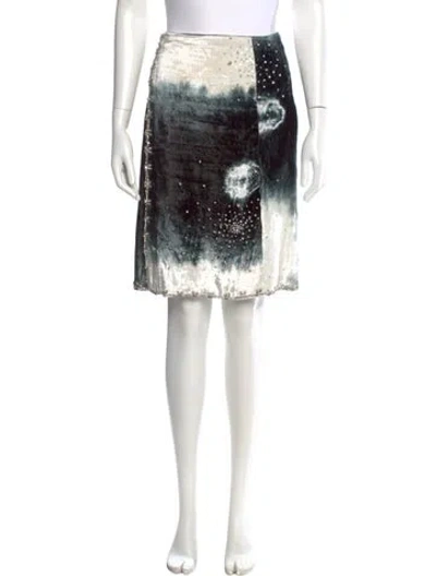 Pre-owned Des_phemmes Velvet Knee-length Skirt In White