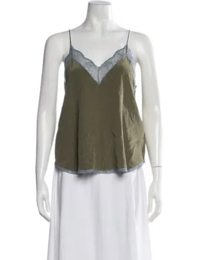 Pre-owned Des_phemmes V-neck Sleeveless Top W/ Tags In Green