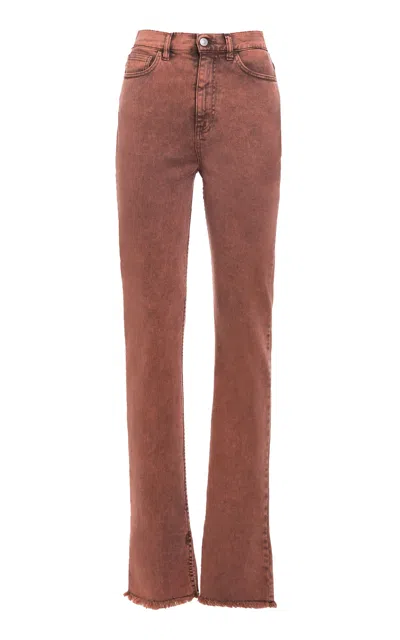 Des_phemmes Washed Denim Skinny Pants In Bronze