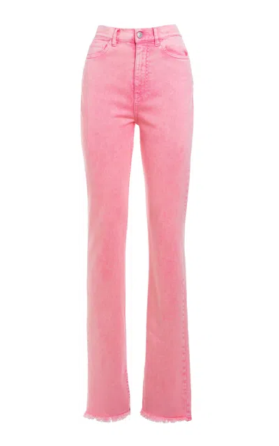Des_phemmes Washed Denim Skinny Pants In Pink