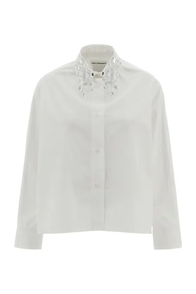 Des_phemmes White Crystal-embellished Cotton Shirt