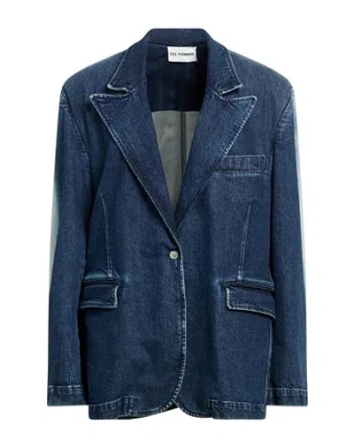 Des_phemmes Woman Blazer Blue Size 4 Cotton, Elastane