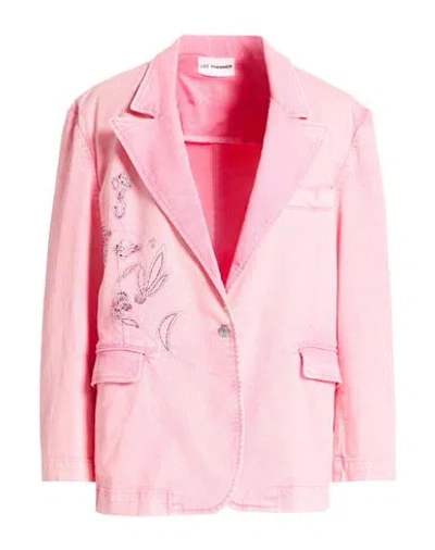 Des_phemmes Woman Blazer Pink Size 4 Cotton, Elastane