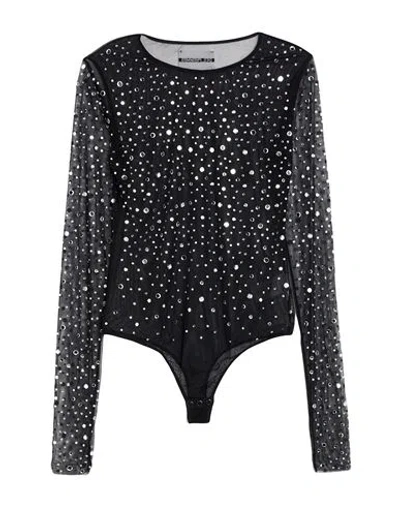 Des_phemmes Woman Bodysuit Black Size 4 Polyamide, Elastane