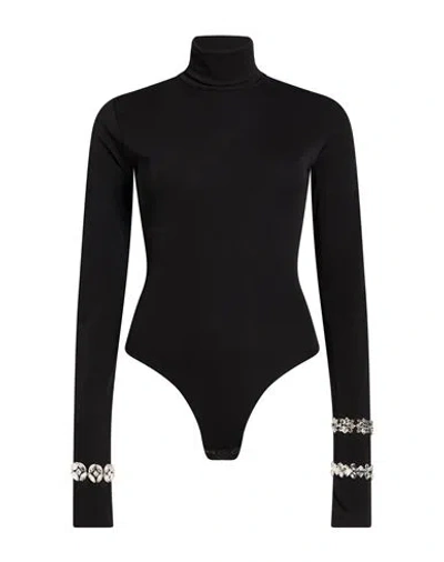 Des_phemmes Woman Bodysuit Black Size 4 Polyester, Elastane
