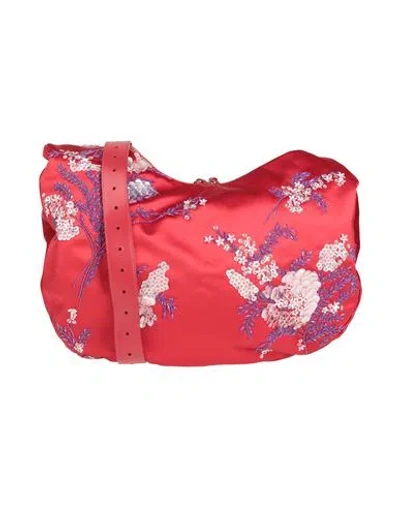 Des_phemmes Woman Cross-body Bag Red Size - Polyester, Cow Leather