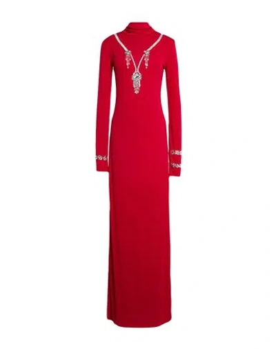 Des_phemmes Woman Maxi Dress Brick Size 6 Polyester, Elastane In Red