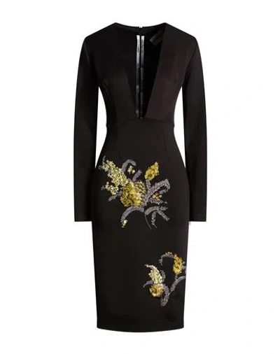 Des_phemmes Woman Midi Dress Black Size 4 Polyester, Elastane