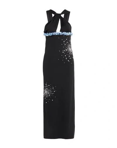 Des_phemmes Woman Midi Dress Black Size 6 Polyamide, Elastane, Glass, Polyester, Metal