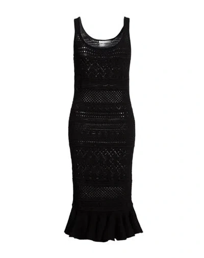 Des_phemmes Woman Midi Dress Black Size L Cotton