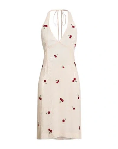 Des_phemmes Woman Midi Dress Pink Size 8 Viscose, Polyester, Glass, Metal In Neutral