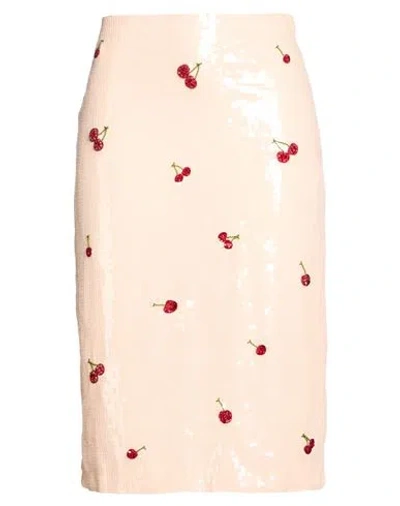 Des_phemmes Woman Midi Skirt Blush Size 8 Viscose In Pink