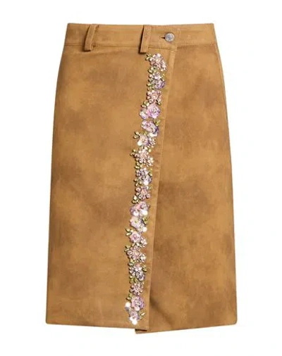 Des_phemmes Woman Midi Skirt Camel Size 4 Polyurethane In Brown
