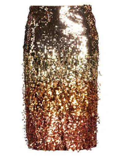 Des_phemmes Woman Midi Skirt Copper Size 4 Nylon In Orange