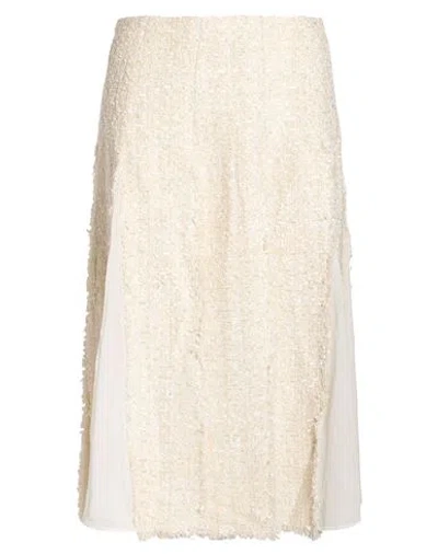 Des_phemmes Woman Midi Skirt Cream Size 4 Viscose, Polyester, Cotton In Burgundy
