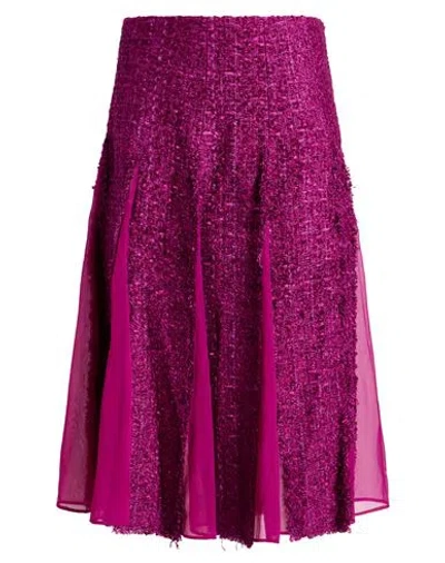 Des_phemmes Woman Midi Skirt Mauve Size 4 Viscose, Polyester, Cotton In Pink
