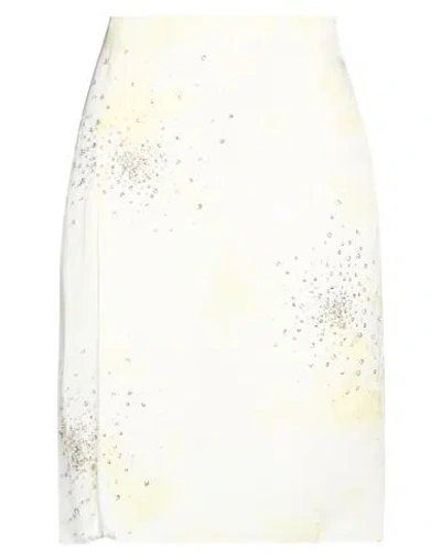 Des_phemmes Woman Midi Skirt Pastel Yellow Size 8 Viscose