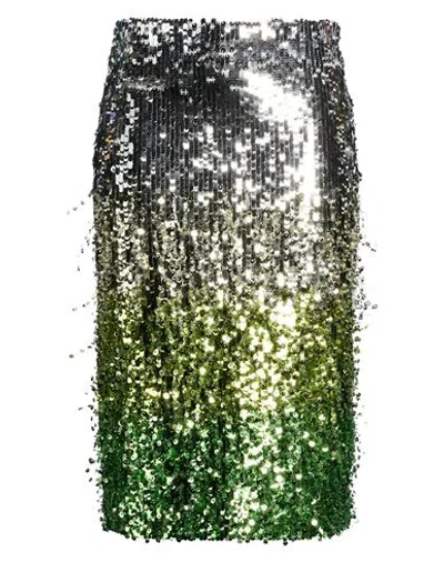 Des_phemmes Woman Midi Skirt Silver Size 4 Nylon