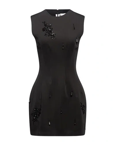 Des_phemmes Woman Mini Dress Black Size 4 Polyester, Elastane