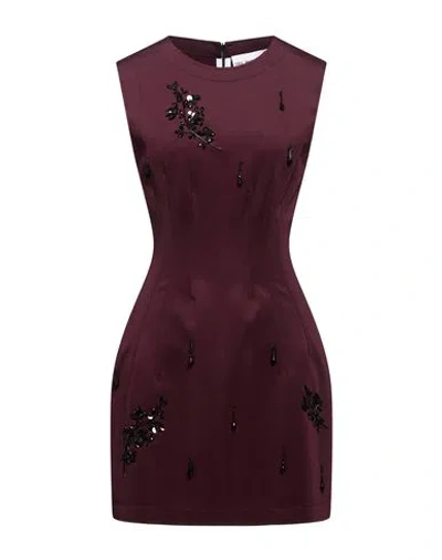 Des_phemmes Woman Mini Dress Plum Size 6 Polyester, Elastane In Purple