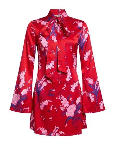 Des_phemmes Woman Mini Dress Red Size 2 Viscose, Elastane
