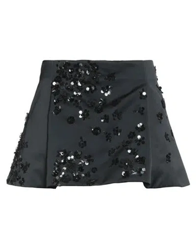 Des_phemmes Woman Mini Skirt Black Size 4 Polyester, Glass