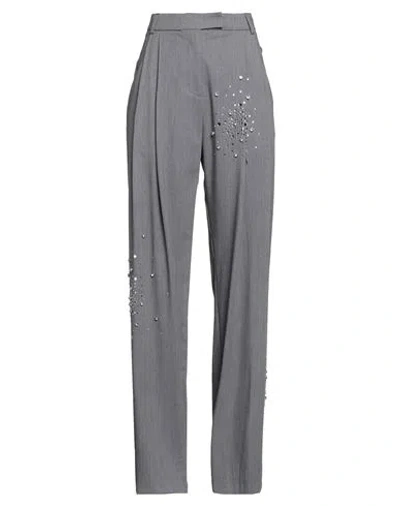 Des_phemmes Woman Pants Grey Size 4 Polyester, Viscose, Wool, Elastane In Gray