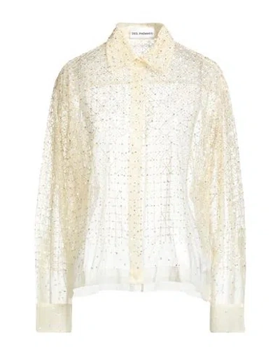 Des_phemmes Woman Shirt Pastel Yellow Size 6 Nylon, Viscose, Polyester, Glass, Metal